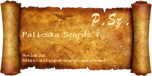 Palicska Szeráf névjegykártya